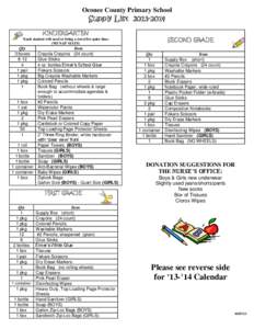 Oconee County Primary School  Supply List[removed]