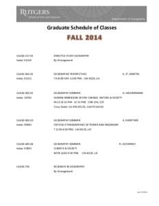    	
   Graduate	
  Schedule	
  of	
  Classes 	
  