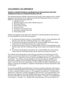 Appendix D – Attachment 3 Methods to Calculate Phosphorus Load Reductions for Structural Storm Water Best Management Practices at a Designated Discharge (DD) Site | Residual Designated Discharges in Milford, Bellingham