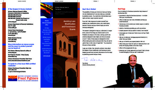 BACK COVER  FRONT COVER Arizona Attorney General
