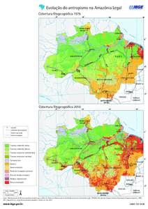 Evolução do antropismo na Amazônia Legal Cobertura fitogeográfica 1976 MINAS GERAIS