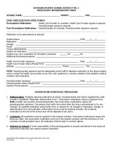 Medication Authorization Form