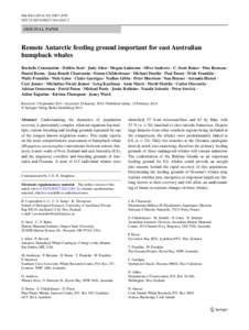 Mar Biol[removed]:1087–1093 DOI[removed]s00227[removed]Original Paper  Remote Antarctic feeding ground important for east Australian