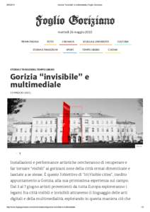 Gorizia “invisibile” e multimediale | Foglio Goriziano martedì 26 maggio 2015 PRIMA PAGINA