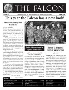 THE FALCON ISSUE NO. 1 THE NEWSLETTER OF THE 48TH HIGHLANDERS OF CANADA REGIMENTAL FAMILY  SPRING 2004