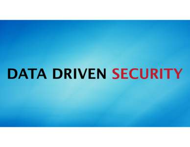 DATA DRIVEN SECURITY  DATA DRIVEN SECURITY  Bookings