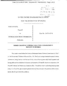 Government / Federal Election Commission v. Wisconsin Right to Life /  Inc. / Independent expenditure / Citizens United v. Federal Election Commission / Buckley v. Valeo / Federal Rules of Civil Procedure / Bipartisan Campaign Reform Act / Demurrer / First Amendment to the United States Constitution / Federal Election Commission / Law / Politics