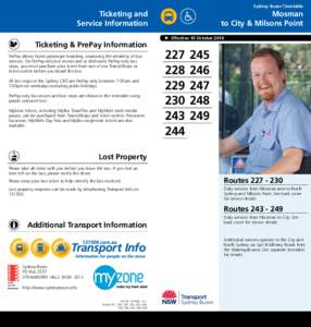 Sydney Buses Timetable  Ticketing and Service Information  Mosman