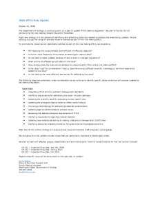 2008 MTCA Rule Update October 22, 2008 The Department of Ecology is continuing work on a plan to update MTCA Cleanup Regulation. We plan to file the CR-101 (announcing the rule making) toward the end of November. Right n