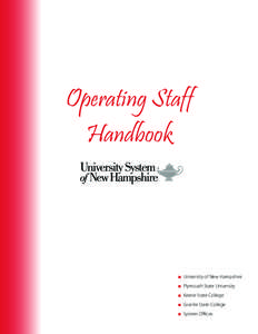 Operating Staff Handbook n  University of New Hampshire