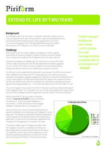 EXTEND PC LIFE BY TWO YEARS Background As computers age, they slow down. Computer hardware is expensive and many companies don’t have the resources to make continual replacements. Extending the life of hardware poses a