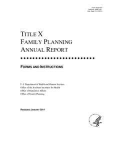 Title X Family Planning Annual Report - Forms and Instructions