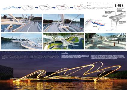 Concept The bridge is seen as a splash of water rising up from The River Thames. Structure Starting with a standard grid system of steel girders and by twisting the forms in a double helix we can create a unique and beau