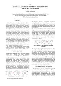 672  LOAD BALANCING OF ADAPTIVE ZONE ROUTING IN AD HOC NETWORKS Tawan Thongpook London South Bank University, 103 Borough Road, London, UK SE1 0AA