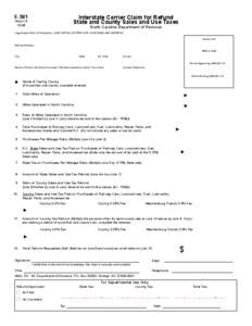 Interstate Carrier Claim for Refund State and County Sales and Use Taxes E-581 Web-Fill 10-09