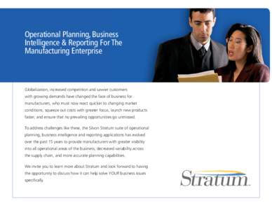 Silvon Stratum Business Intelligence Software for Manufacturers