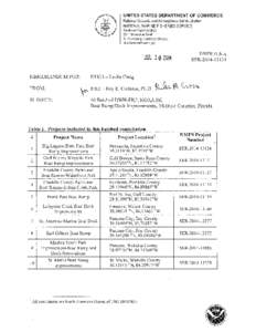 UNITED STATES DEPARTMENT OF COMMERCE National Oceanic and Atmospheric Administration NATIONAL MARINE FISHERIES SERVICE Southeast Regional Office 263 13th Avenue South St. Petersburg, Florida[removed]