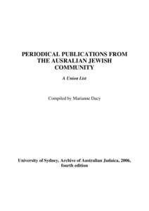 The New South Wales Association of Sephardim