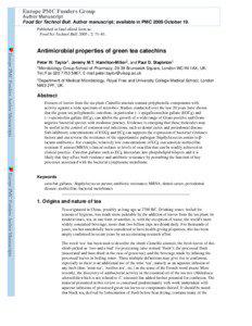 Europe PMC Funders Group Author Manuscript Food Sci Technol Bull. Author manuscript; available in PMC 2009 October 19.