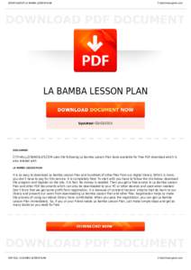 BOOKS ABOUT LA BAMBA LESSON PLAN  Cityhalllosangeles.com LA BAMBA LESSON PLAN