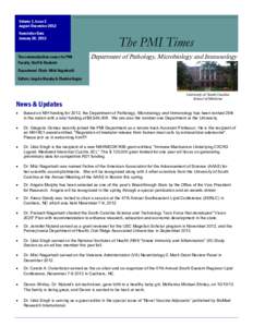 Volume 1, Issue 2 August-December 2012 Newsletter Date January 28, 2013  The communication source for PMI