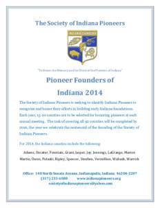 The Society of Indiana Pioneers  