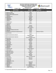 AIDS DRUG ASSISTANCE PROGRAM (ADAP) LOUISIANA ADAP UNINSURED FORMULARY FORMULARY ALPHA BY GENERIC Effective[removed]P: [removed]www.ramsellcorp.com