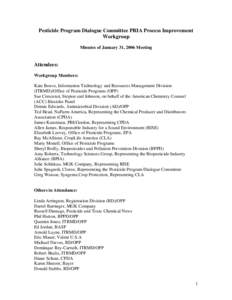 PPDC PRIA Process Improvement Workgroup Meeting Minutes - January 31, 2006