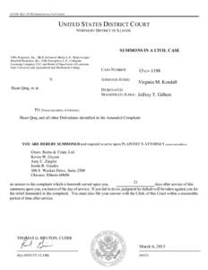 AO 440 (RevSummons in a Civil Action  UNITED STATES DISTRICT COURT NORTHERN DISTRICT OF ILLINOIS  SUMMONS IN A CIVIL CASE