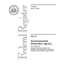 Industrial furnaces / Emission standards / Air pollution in the United States / Kilns / United States Environmental Protection Agency / Refractory / Furnace / Volatile organic compound / Clean Air Act / Pollution / Chemistry / Air pollution