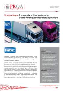 Case Study  Braking News: from safety-critical systems to award-winning smart trailer applications  In Brief