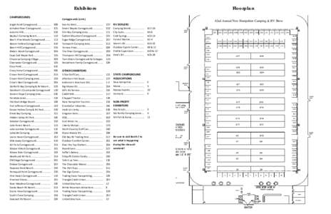 Exhibitors CAMPGROUNDS Angle Pond Campground…………………. Ashuleot River Campground……………. Autumn Hills……………………………………. Bayley’s Camping Resort………………….