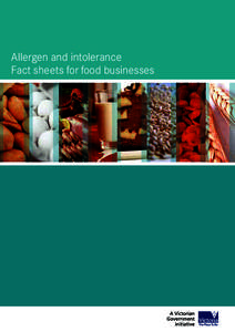 Allergen and intolerance Fact sheets for food businesses Allergen and intolerance Fact sheets for food businesses