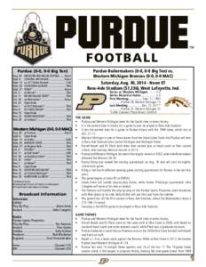 Purdue (0-0, 0-0 Big Ten) Aug. 30	 Sept. 6 Sept. 13	 Sept. 20	 Sept. 27