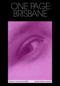 ONE PAGE: ONE PAGE: BRISBANE BRISBANE