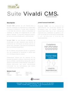 Suite Vivaldi CMS  ® Powered by Kioscosnet