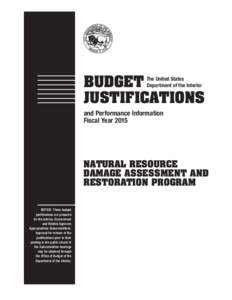 BUDGET JUSTIFICATIONS The United States Department of the Interior  and Performance Information