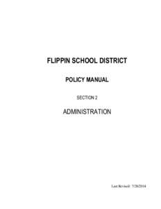 FLIPPIN SCHOOL DISTRICT POLICY MANUAL SECTION 2 ADMINISTRATION
