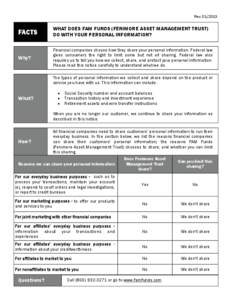 Rev[removed]FACTS WHAT DOES FAM FUNDS (FENIMORE ASSET MANAGEMENT TRUST) DO WITH YOUR PERSONAL INFORMATION?