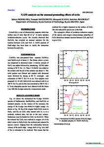 Photon Factory Activity Report 2002 #20 Part BChemistry 10B/2002G265  XAFS analysis on the unusual promoting effects of ceria