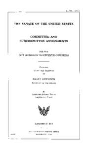 S. Pun[removed]THE SENATE OF THE UNITED STATES COMMITTEE AND SUBCOMMITTEE ASSIGNMENTS