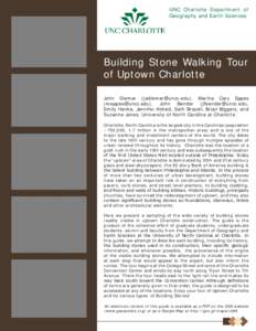 UNC Charlotte Department of Geography and Earth Sciences Building Stone Walking Tour of Uptown Charlotte John Diemer ([removed]), Martha Cary Eppes
