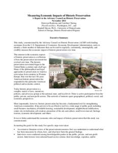 Measuring Economic Impacts of Historic Preservation