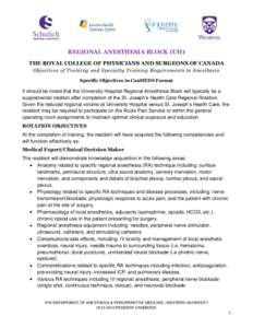 Regional anaesthesia / Epidural / Anesthetic / Nerve block / Surgery / Perioperative / Post-anesthesia care unit / Local anesthesia / Anesthesia of the brachial plexus / Medicine / Anesthesia / Local anesthetic