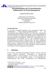 In: Bekavac, Bernard; Herget, Josef; Rittberger, Marc (Hg.): Informationen zwischen Kultur und Marktwirtschaft. Proceedings des 9. InternationalenSymposiums fur Informationswissenschaft (ISI 2004), Chur, 6.-8.Oktober2004. Konstanz: UVK Verlagsgesellschaft mbH, 2004. S. 395 – 411