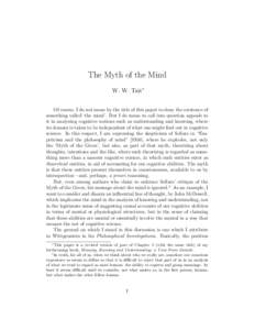 Philosophy of mind / Mental processes / Neuropsychological assessment / Ludwig Wittgenstein / Epistemology / John McDowell / Wittgenstein on Rules and Private Language / Philosophical Investigations / Reason / Philosophy / Mind / Cognitive science