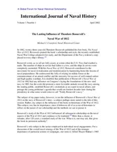 A Global Forum for Naval Historical Scholarship  International Journal of Naval History Volume 1 Number 1  April 2002