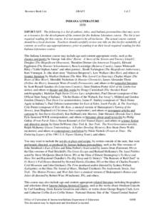 Hoosier / Limberlost Swamp / Jessamyn West / Gene Stratton-Porter / A Girl of the Limberlost / T. C. Steele / Booth Tarkington / Benjamin Harrison / Indiana / United States / Demonyms