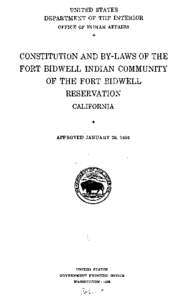 Constitution and bylaws of the Fort Bidwell Indian Community of the Fort Bidwell Reservation California
