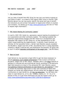 PDK WATCH HEADLINES   June[removed]PDK Aircraft Noise Are you tired of aircraft from PDK flying too low over your home or waking up